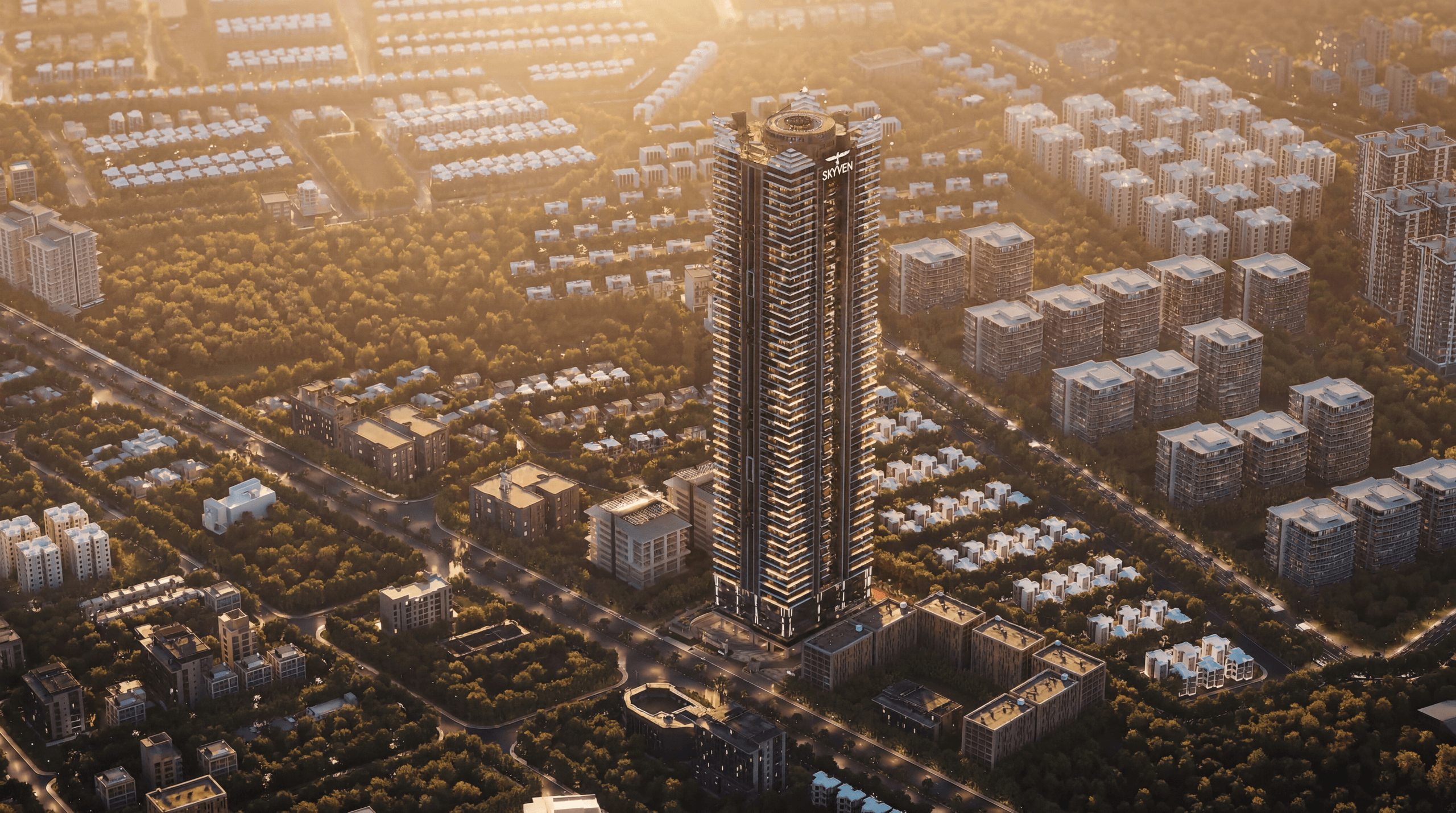 Skyven Iconic Architectural Tower Aerial View