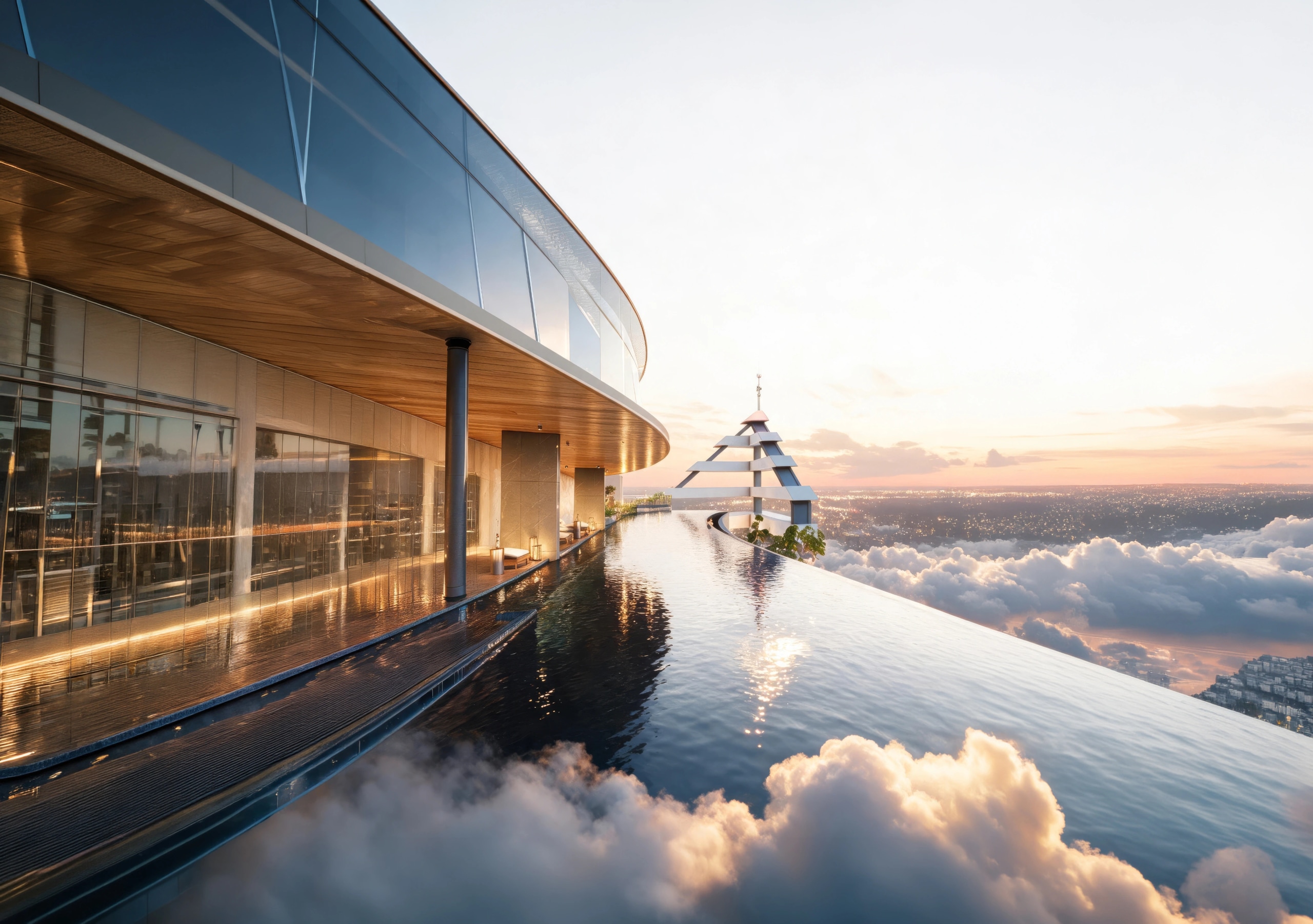 Infinity Rooftop Swimming Pool overlooking the horizon