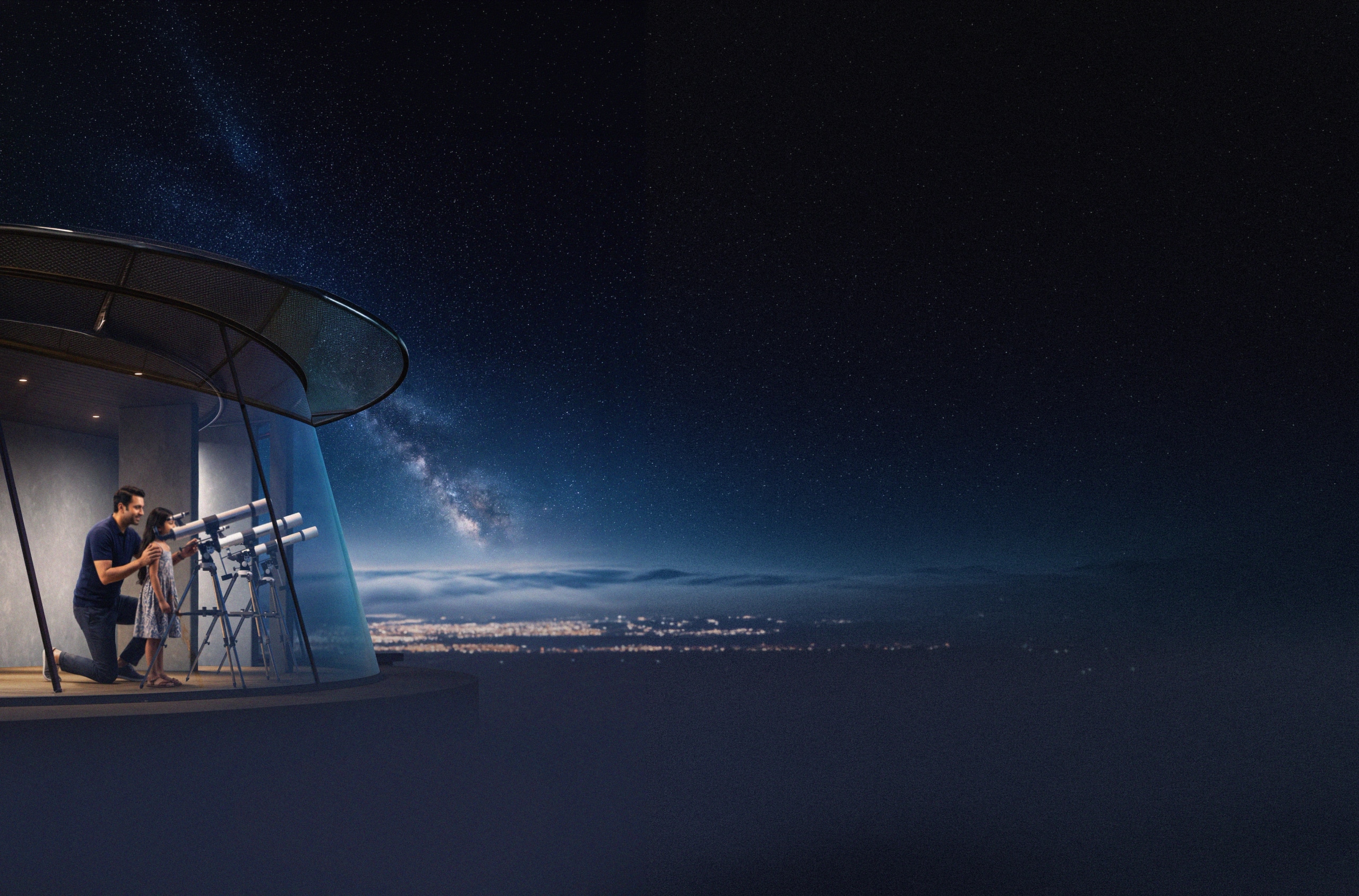 Star Observatory with high-powered telescope